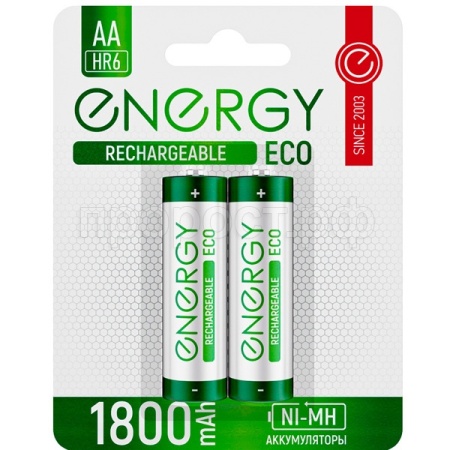 Аккумулятор (батарейка) Energy Eco Nimh 1800mah HR6/2B АА (2шт) /80шт/10988