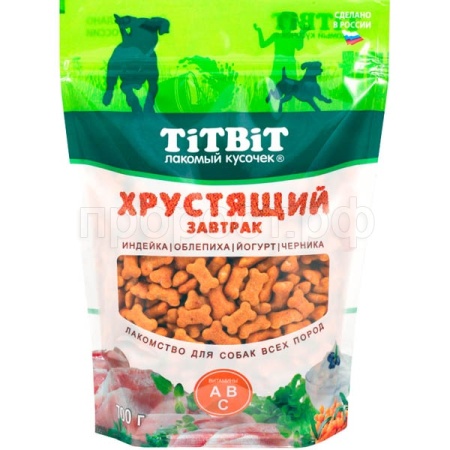 Лакомство С Завтрак хрустящий с индейкой д/собак всех пород 700гр/024942