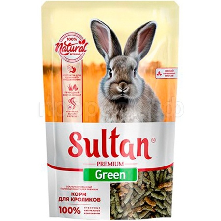 Грызуны Султан GREEN для кроликов 650г АКЦИЯ/8шт/5813А