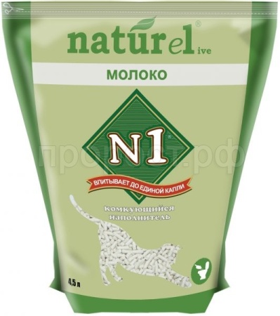 Наполнитель Барсик №1 Naturel Молоко комкующийся 4,5л