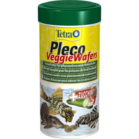 Корм для рыб Tetra Pleco Veggie Wafers банка 100 мл пластинки для травоядных донных рыб