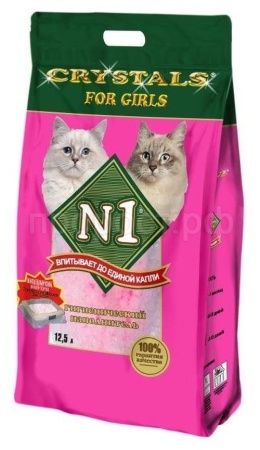 Наполнитель Барсик CRYSTALS For Girls №1 силикагель 12,5л розовый
