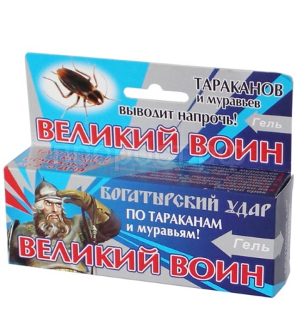 Гель Великий воин от тараканов и муравьев 45г шприц