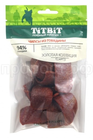 Лакомство для собак Чипсы с  говядиной Золотая коллекция 60гр 022559