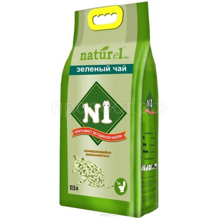 Наполнитель Naturel №1 Зеленый чай комкующийся 17,5л