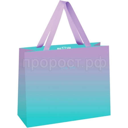 Пакет подарочный 23*18*10см "Duotone. Turquoise-Lilac gradient" отд.фольгой, мат лам MESHU/Рельеф