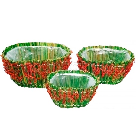 Плетеное изделие овал из 3-х 25*18*13D119545